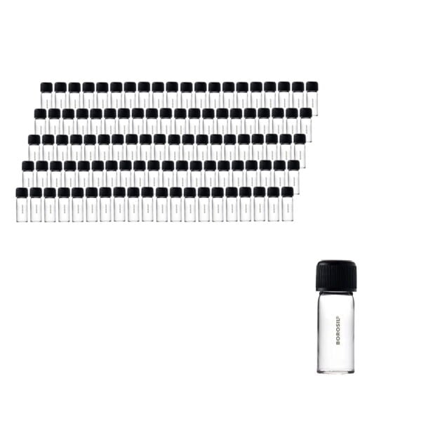 Borosil Cam Deney Tüpü 15ml Dibi Düz - Kapaklı Tüp 100lü