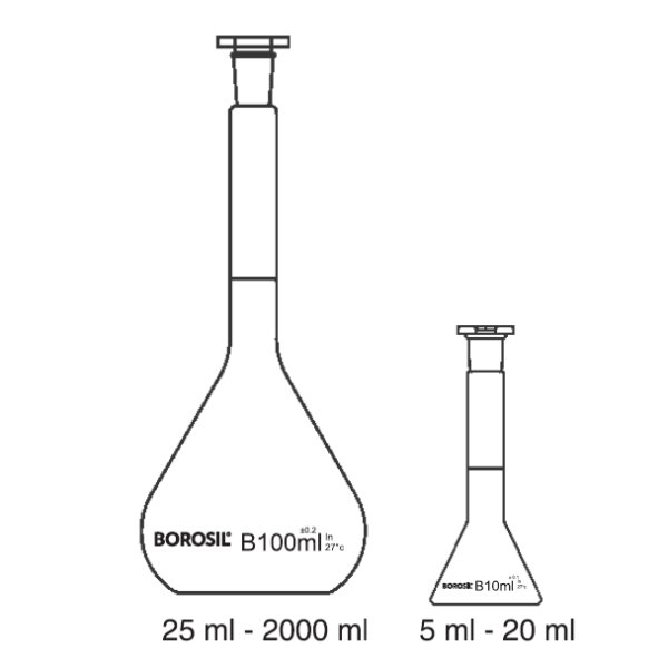 Borosil Cam Balon Joje 10 ml - Plastik Tıpalı