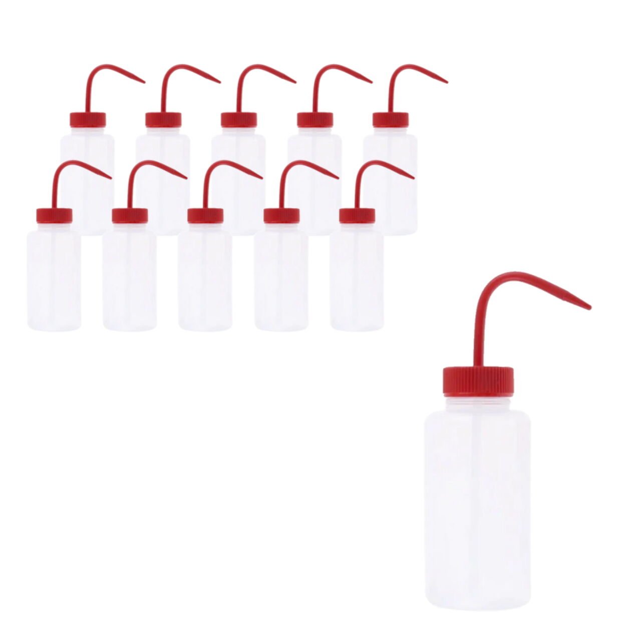 Borox Piset 500ml - Yıkama Şişesi Geniş Boyun Kırmızı 10Adet