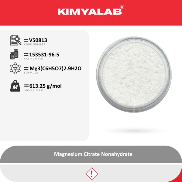 Kimyalab Magnezyum Sitrat - Magnesium Citrate Nonahydrate - 4 Kg-HDPE Varil