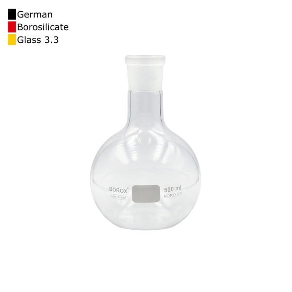 Borox Cam Balon 500 ml - Dibi Düz - Norm Şilifli 29/32 - Uzun Boyunlu