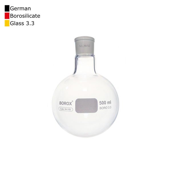 Borox Cam Balon 500 ml - Dibi Yuvarlak - Norm Şilifli 29/32 - Kaynatma Balonu