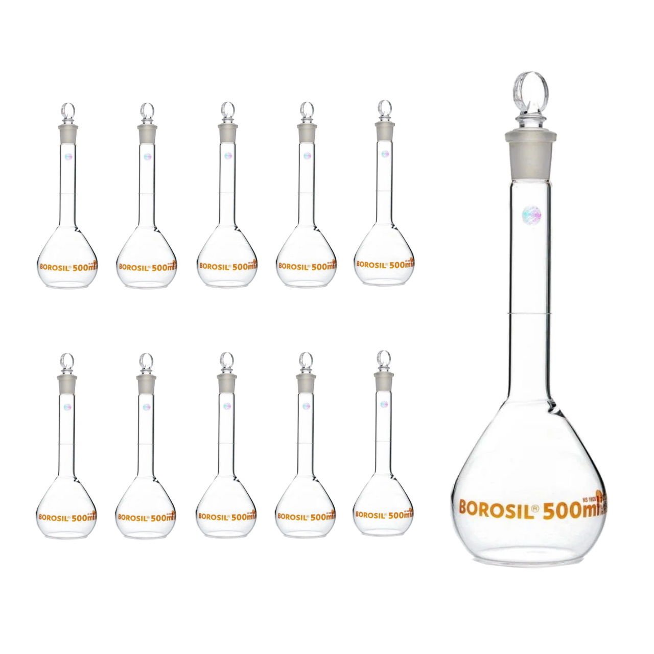 Borosil Cam Balon Joje 500 ml - Tıpalı Class A Sertifikalı - 10 Adet Toptan