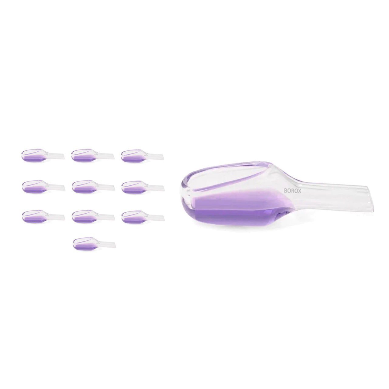 Borox Tartım Kaşığı 6 ml - Ölçüm Küreği - Cam Kürek - Tartı Kabı - 10 Adet Toptan