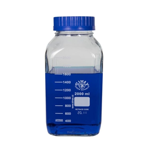 Simax Kare Otoklav Cam Şişe Geniş Ağız 2000ml Kapaklı Şişe
