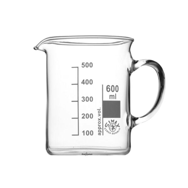 Simax Kulplu Cam Beher 600 ml - Kısa Form Isıya Dayanıklı Beaker