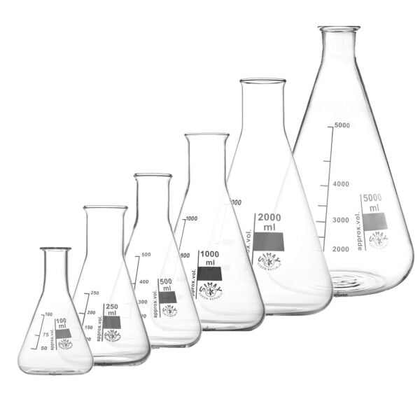 Simax Cam Erlen 1000 ml - Erlenmeyer Flask Dar Boyunlu - 10 Adet Toptan