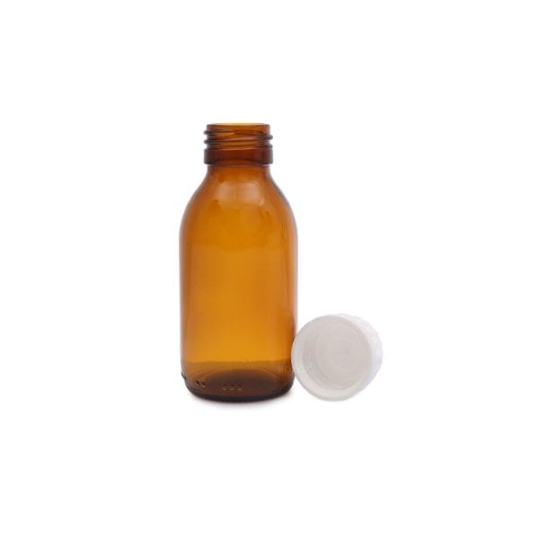 Borox Cam Amber Şişe 100ml - Kilit Kapaklı Kahverengi 100Adet