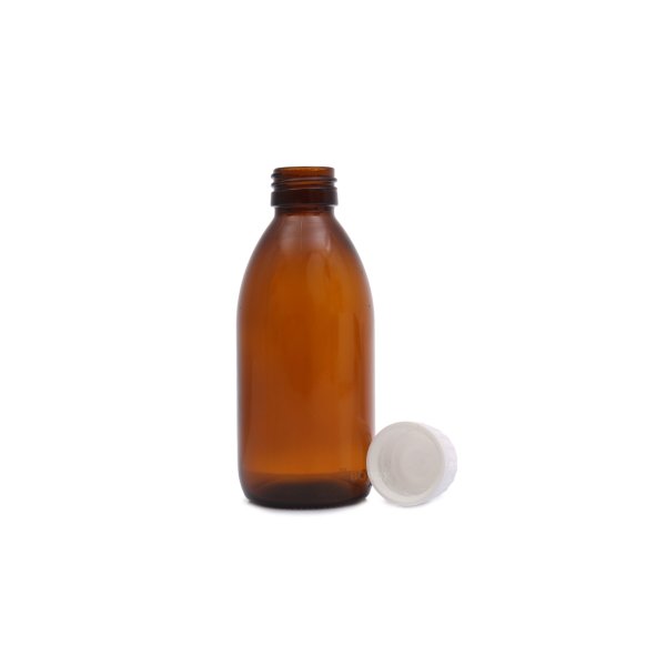 Borox Cam Amber Şişe 200ml - Kilit Kapaklı Kahverengi 100Adet
