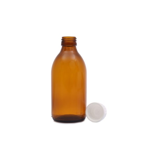 Borox Cam Amber Şişe 250ml - Kilit Kapaklı Kahverengi 100Adet