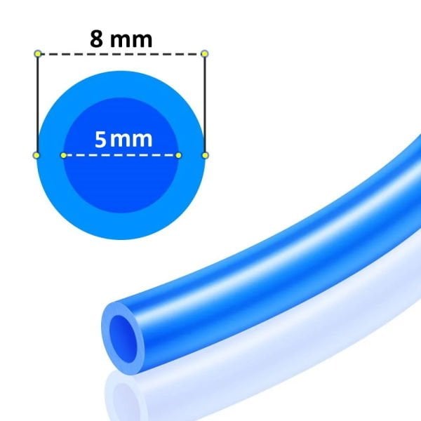 Borox Poliüretan Hortum 5x8 mm - Pu Pnömatik Mavi - 1 metre