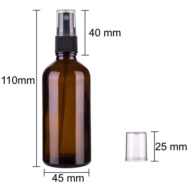 Borox Amber Cam Sprey Şişe 100ml - Spreyli Kolonya Şişe 100lü