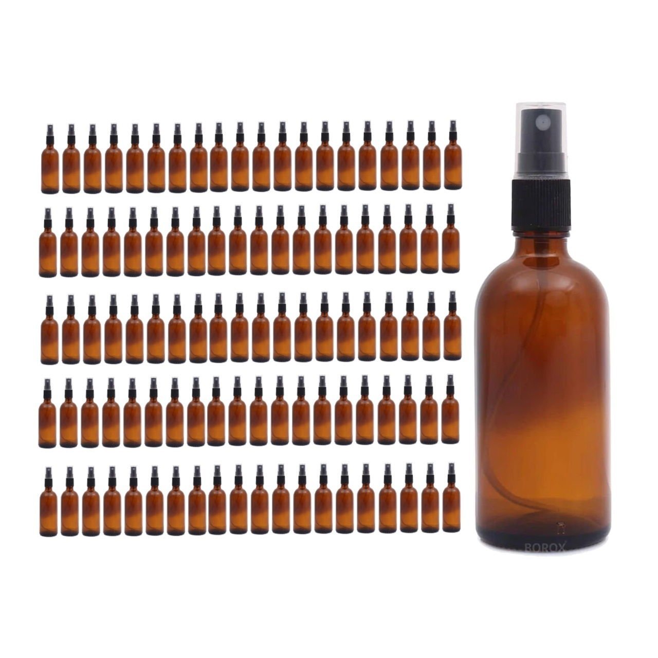 Borox Amber Cam Sprey Şişe 100ml - Spreyli Kolonya Şişe 100lü