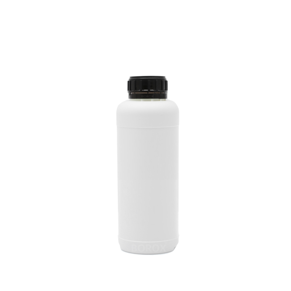 Borox Plastik Yuvarlak Şişe 500 ml - Siyah Kapaklı 5 Adet