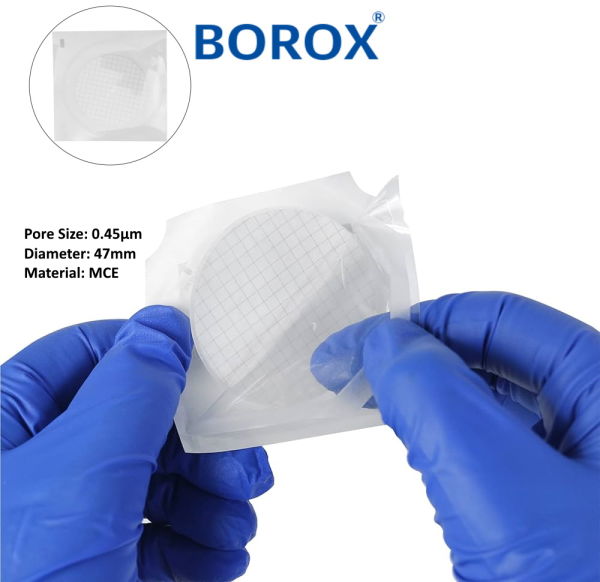 Borox Selüloz Asetat Membran Filtre Steril 0.45µm - 47mm - 10 Paket Toptan