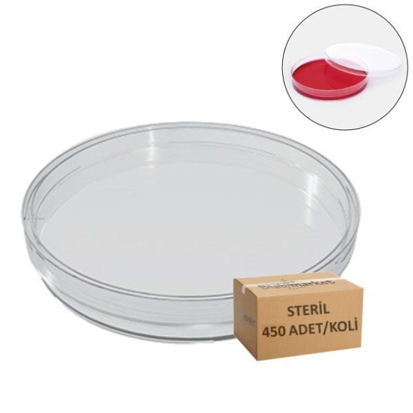 Petri Kabı 90x15 mm Steril - Aseptik Petri Kutusu 450 Adet