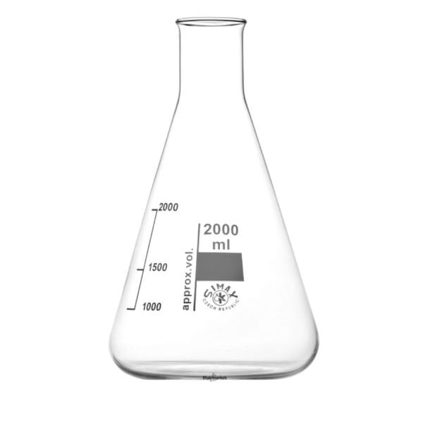 Simax Cam Erlen 2000 ml - Erlenmeyer Flask Dar Boyunlu