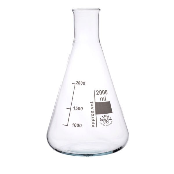 Simax Cam Erlen 2000 ml - Erlenmeyer Flask Dar Boyunlu