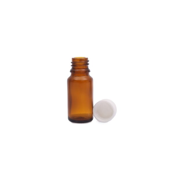 Borox Amber Cam Şişe 10 ml - Beyaz Kapaklı Şişe 10cc 100 Adet