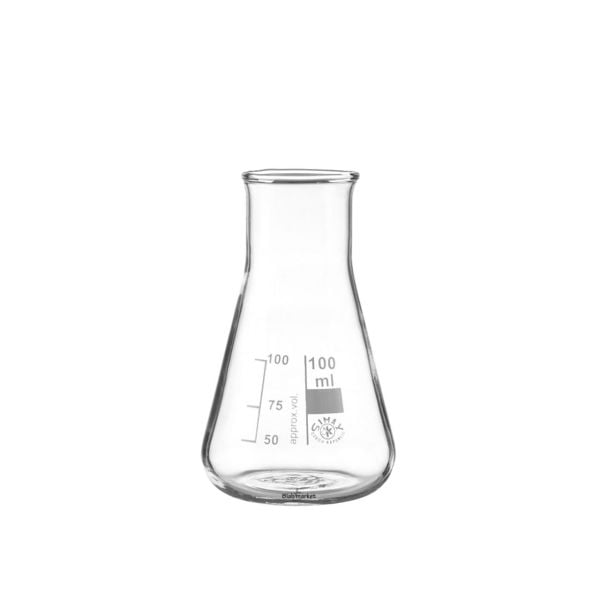 Simax Cam Erlen 100 ml - Erlenmeyer Flask Geniş Boyunlu - 10 Adet Toptan