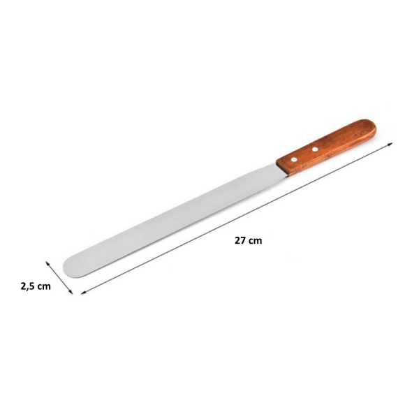 Borox Tahta Saplı Spatül Bıçak 27cm - Paslanmaz Spatula 12li