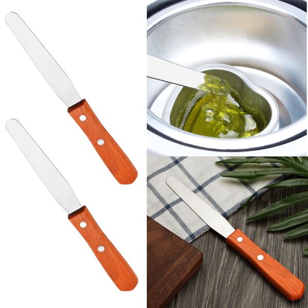 Borox Tahta Saplı Spatül Bıçak 20cm - Paslanmaz Spatula 12li
