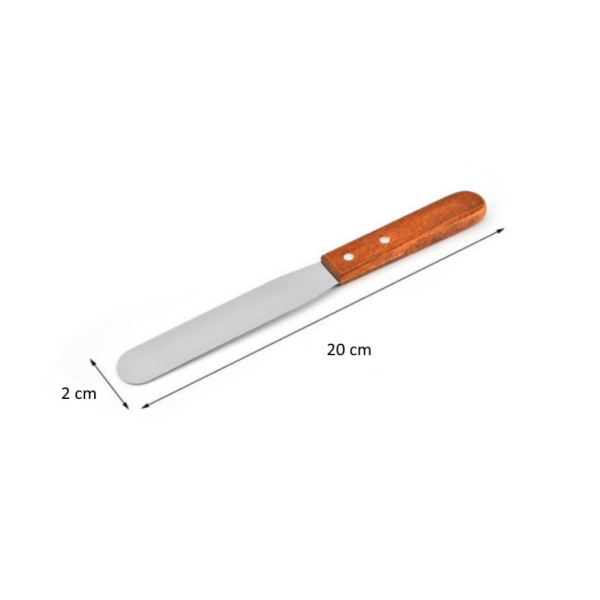 Borox Tahta Saplı Spatül Bıçak 20cm - Paslanmaz Spatula 12li