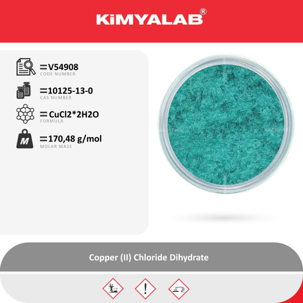 Kimyalab Bakır Klorür 1 Kg Şişe - Copper II Chloride Dihydrate