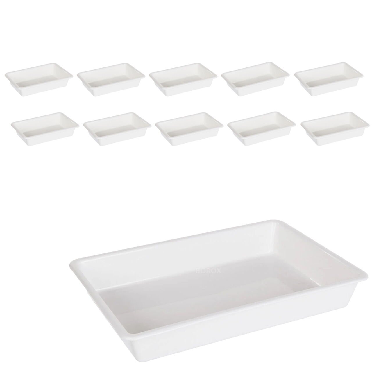 Borox Numune Taşıma Tepsisi 12L - PP Tepsi Numune Kabı 10lu - Tray