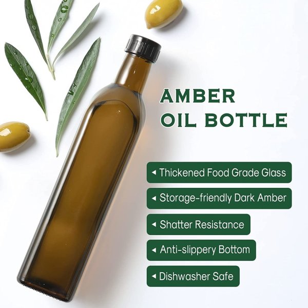 Borox Cam Amber Maraska Şişe 500 ml - Zeytinyağı Şişeleri