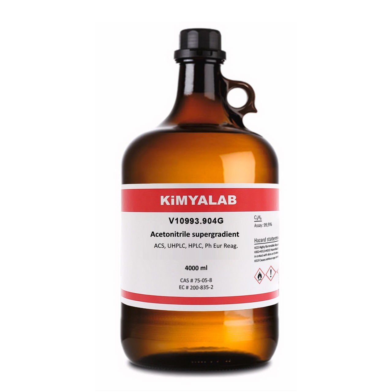 Kimyalab Asetonitril 4Litre - Acetonitrile Reag Ph Eur for HPLC ACS