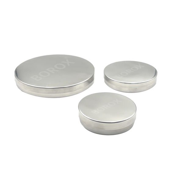 Borox Paslanmaz Çelik Petri Kabı 80mm - Petri Kutusu Kapaklı