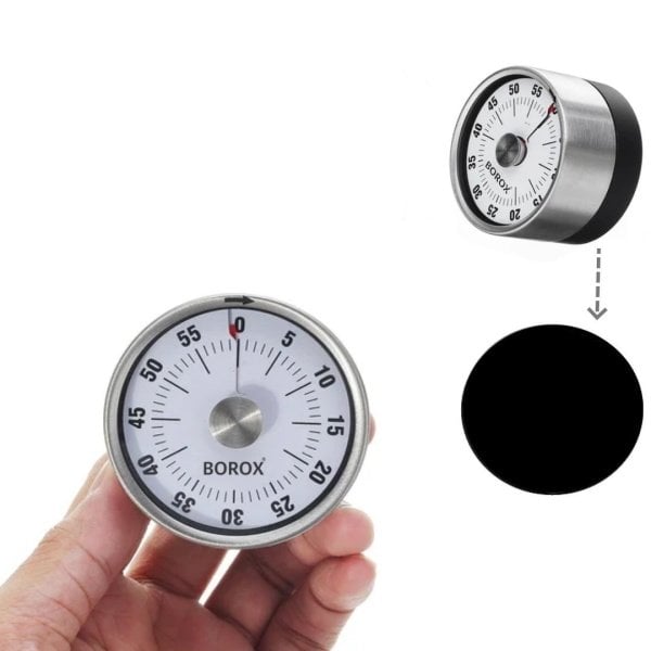 Paslanmaz Çelik Analog Zamanlayıcı - Geri Sayım Sayacı 10lu