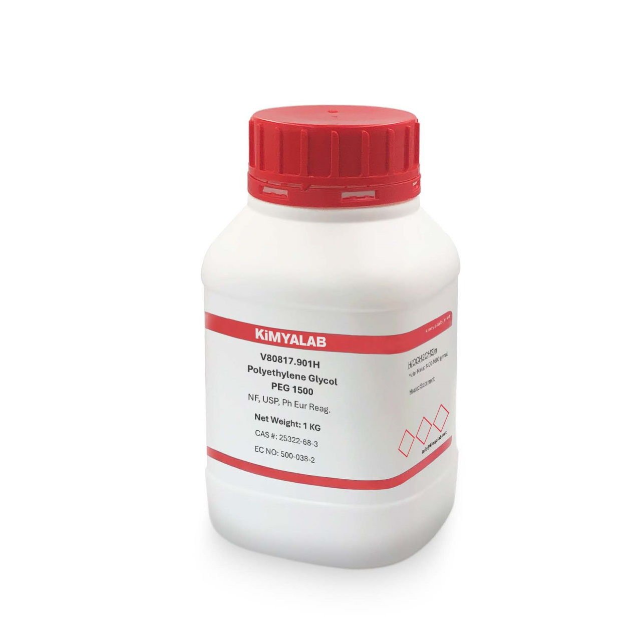 Kimyalab Polietilen Glikol 1 Kg - Payet - Polietilen Glikol 1500 - Polyethylene Glycol PEG 1500