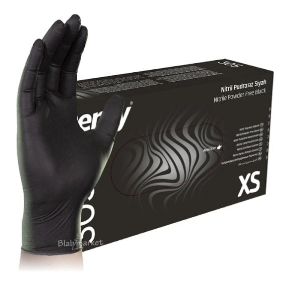 Nitril Eldiven Siyah - XS Beden - Çok Amaçlı - Pudrasız