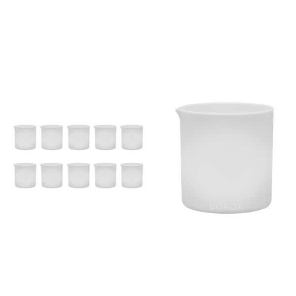 Teflon Beher 50ml - PTFE Isıya Dayanıklı Beaker - 10 Adet