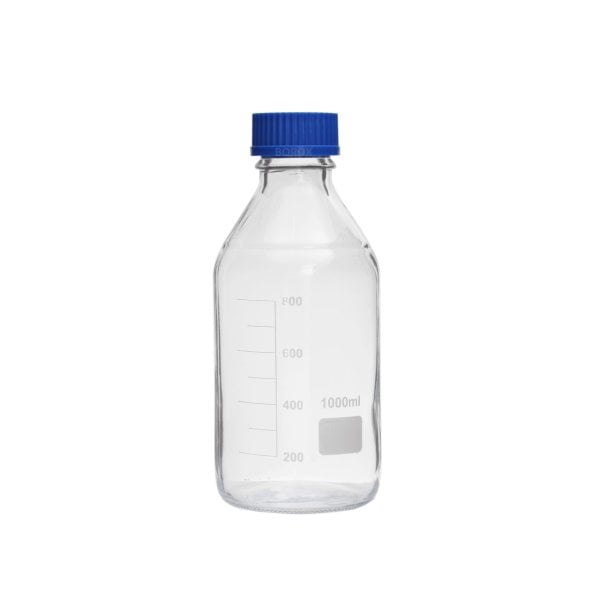 Borox Cam Şişe 1000ml - Vida Kapaklı Numune Şişesi - Otoklav Şişe - 10 Adet Toptan