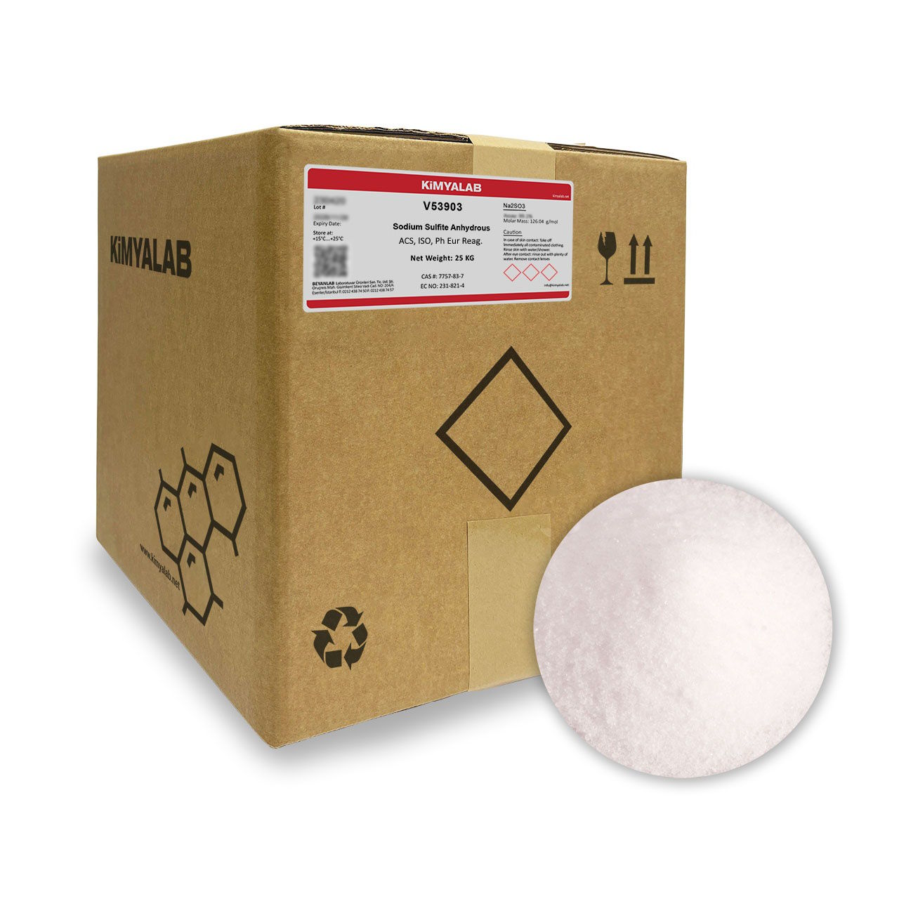 Kimyalab Sodyum Sülfit - Sodium Sulfite Anhydrous 25 Kg-Koli Toptan