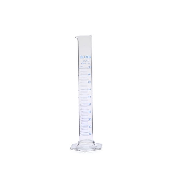Borox Cam Mezür 100ml - Dereceli Silindir Mavi Skala 10Adet Toptan