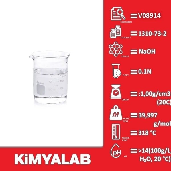 Sodyum Hidroksit Çözeltisi 0.1N - Sodium Hydroxide 1L Şişe