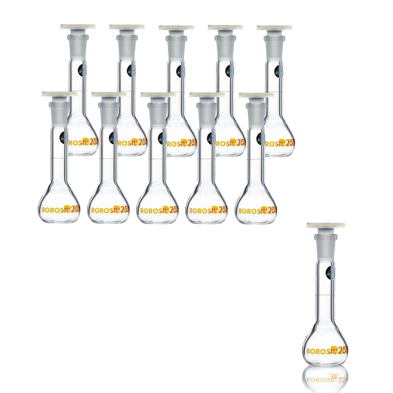 Borosil Cam Balon Joje 10ml - Plastik Tıpalı 10 Adet Toptan