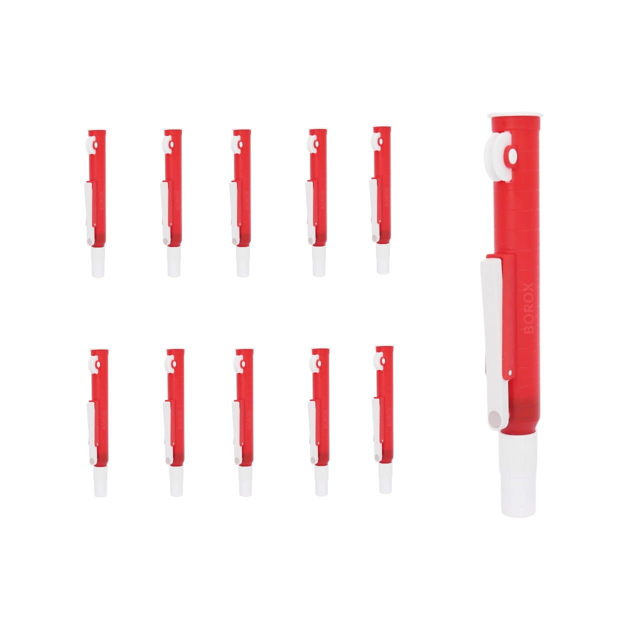 Borox Pipet Pompası 25 ml - Pipet Puarı - Pi-Pump - Kırmızı - 10 Adet Toptan