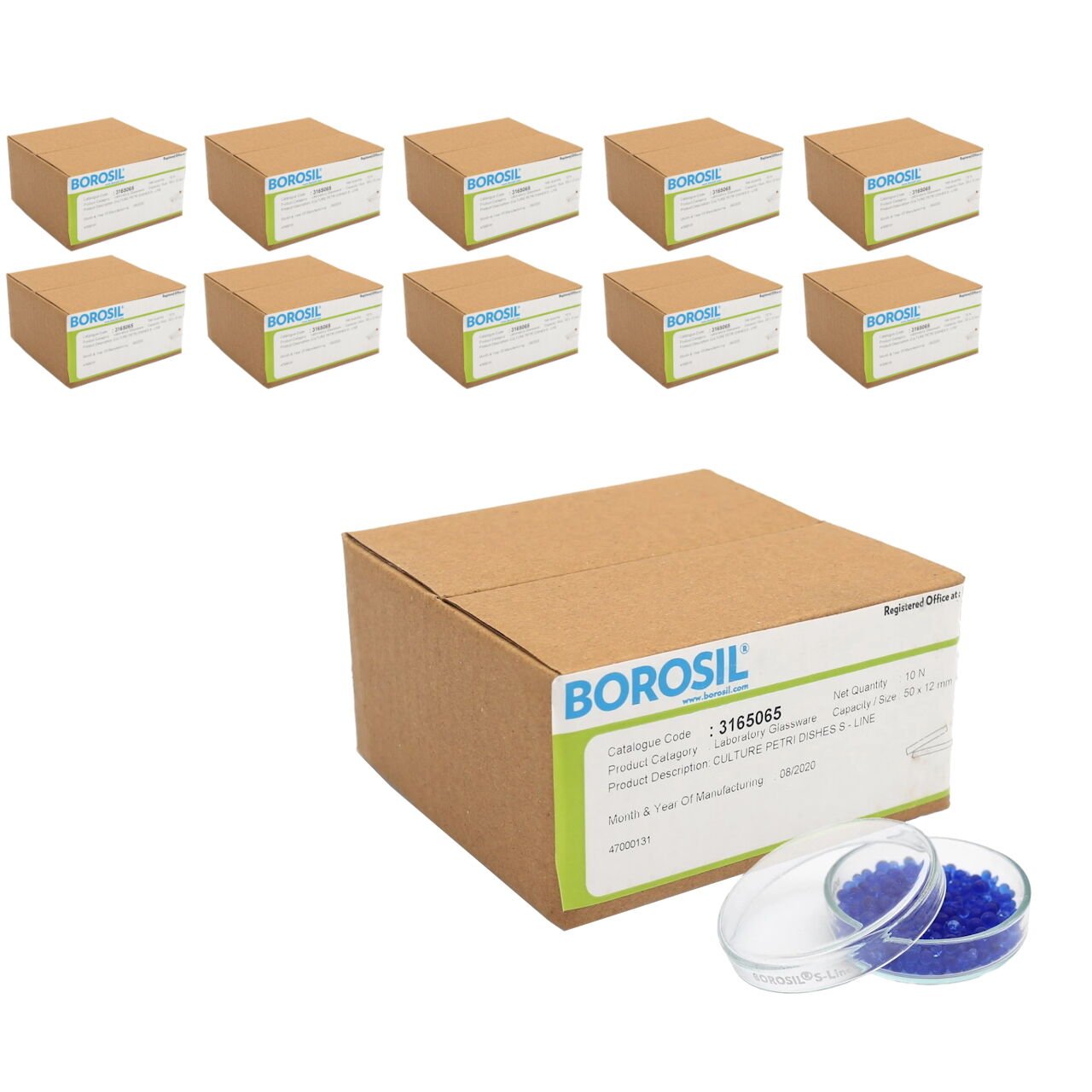 Borosil Cam Petri Kabı 50x12mm S-Line - Petri Kutusu 100Adet
