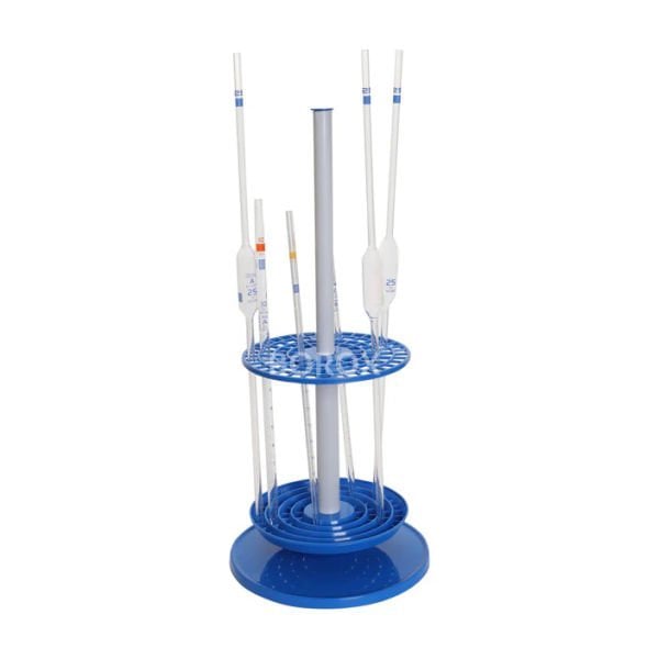 Borox Pipet Standı Dik - 94 Pipet Kapasiteli - Döner Tip