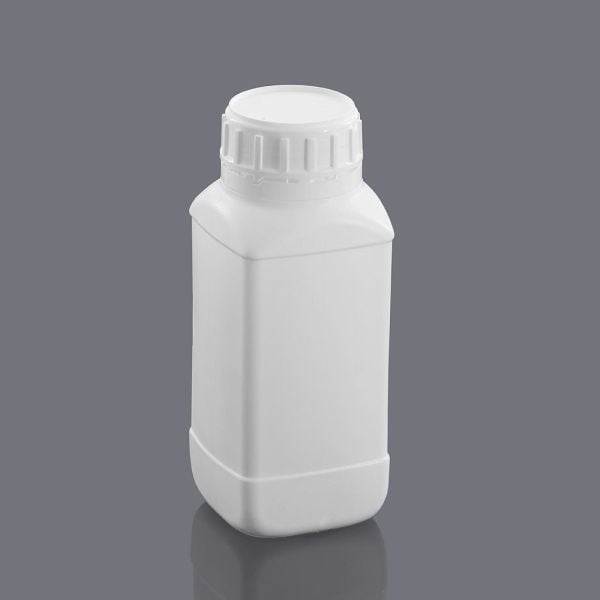 Borox Plastik Kare Şişe 500 ml - Beyaz Kapaklı Şişe 100 Adet