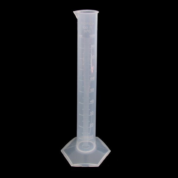 Borox Plastik Mezür 100ml - Uzun form Kabartma Skala 50 Adet Toptan