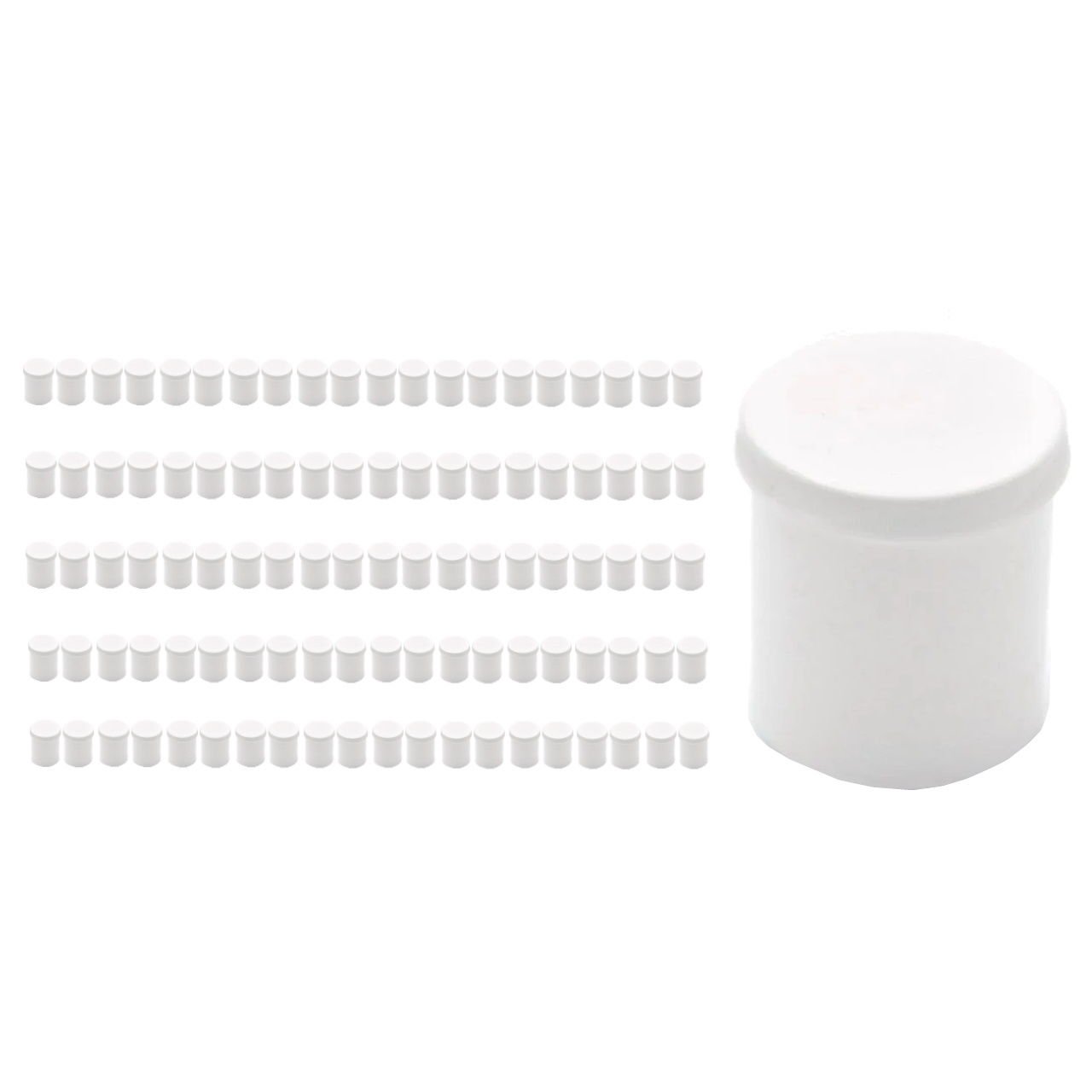 Beyaz Numune Kabı 100ml - Plastik Kapaklı Kutu 100 cc - 100 Adet Toptan
