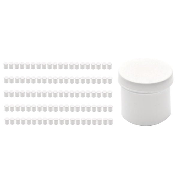 Beyaz Numune Kabı 50ml - Plastik Kapaklı Kutu 50 cc - 100 Adet Toptan