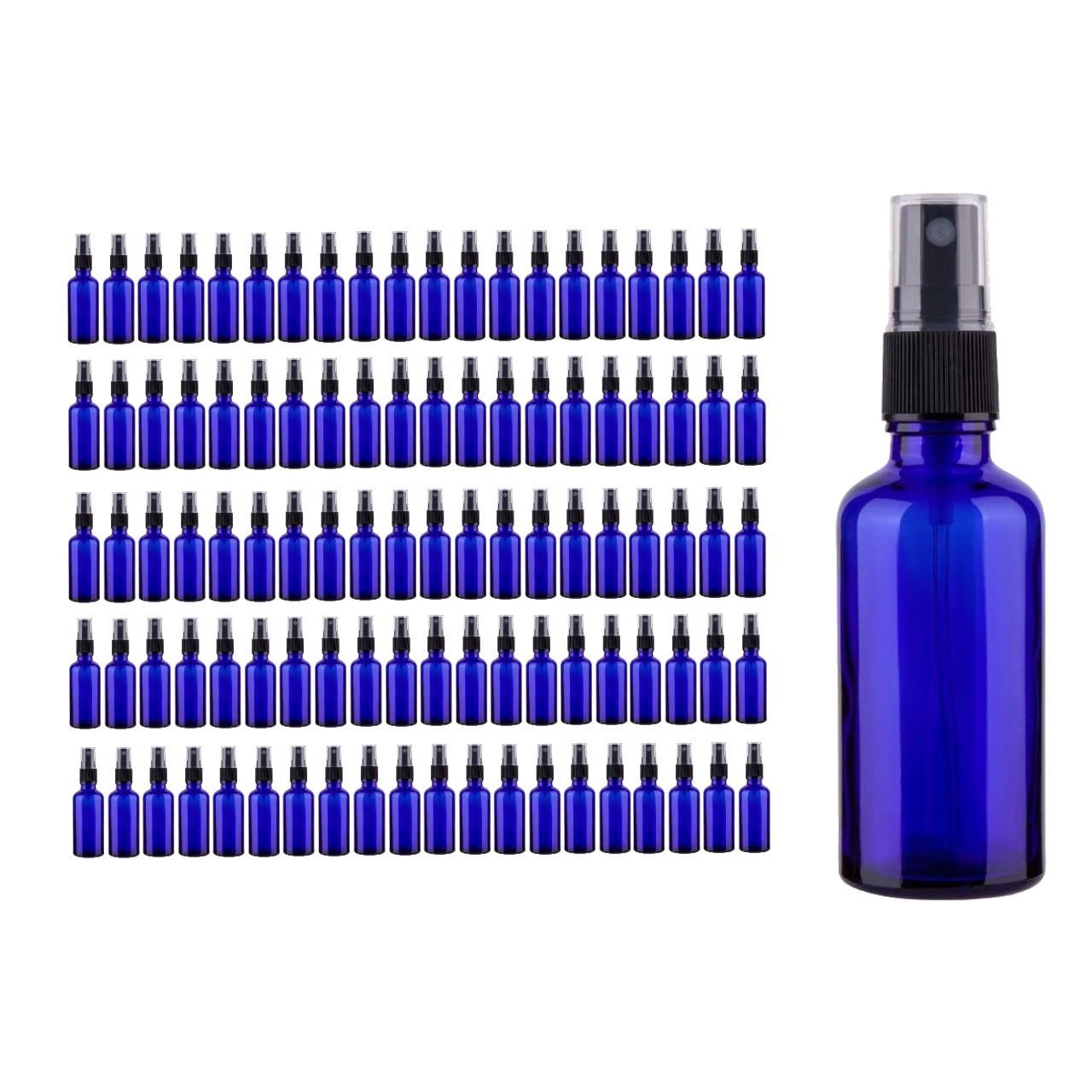 Borox Mavi Cam Sprey Şişesi 50 ml - Spreyli Kolonya Şişe - 100 Adet Toptan