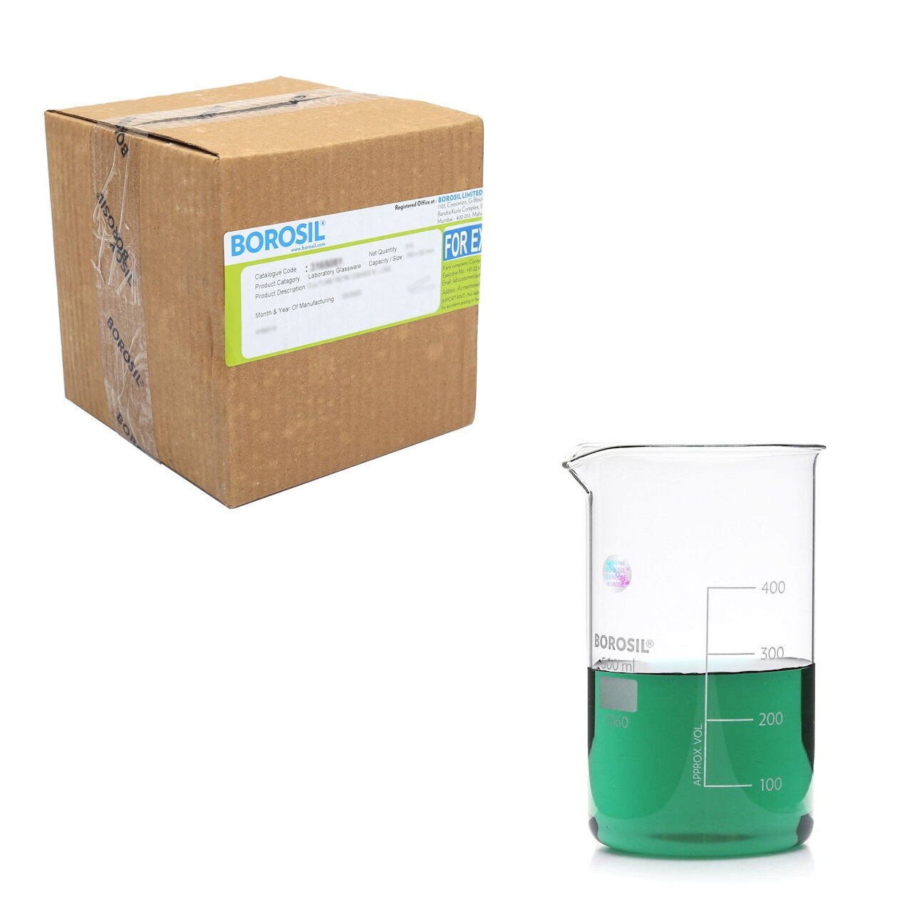 Borosil Cam Beher 500 ml - Uzun Form Isıya Dayanıklı 20 Adet Toptan
